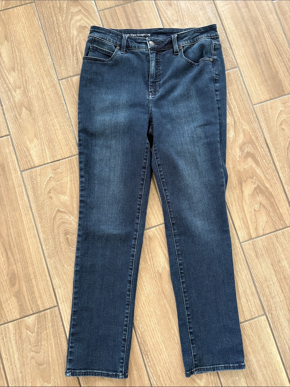Talbots Flawless High Waist Straight Leg Dark Blue denim Jeans Womens Size 8P